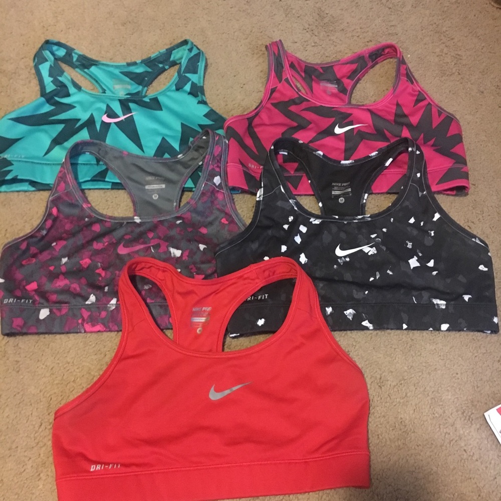 Bundle of 5 Nike Pro Dry Fit Sports Bras
